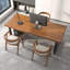 Bureau rectangulaire en fer massif brun clair + noir-750841179