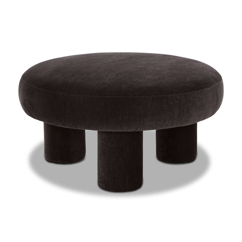 Circa Velvet Upholstered Ottoman in Ganache Brown