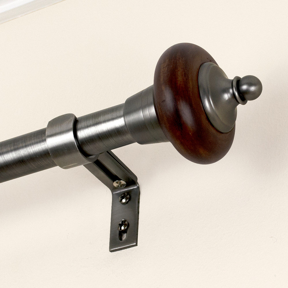 Hesse Steel Adjustable Single Curtain Rod Red Barrel Studio®