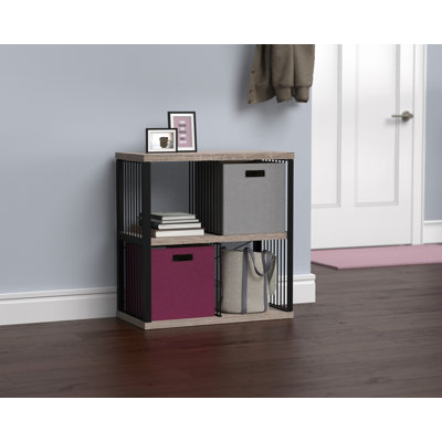 30.55" H x 30.2" W Steel Frame 4-Cube Bookcase