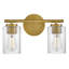 2-Light Bath Vanity Fixture with Clear Ribbed Glass-1941388315