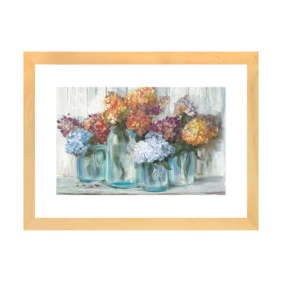 «Hortensias d'automne dans un bocal en verre» par Carol Rowan