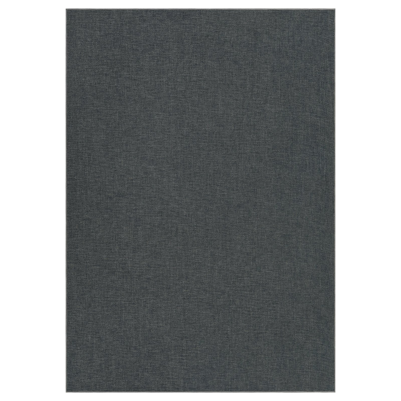 Grand tapis moderne 10 x 13 de couleur unie, lavable, antidérapant et tissé - Mince neutre, minimaliste, non délestable, Noir