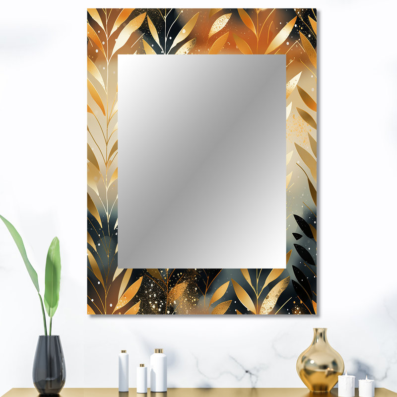 Goldern Golden Chevron Reverie - miroir à chevrons, miroir mural décoratif à chevrons, impression sur métal, 40 po x 30 po