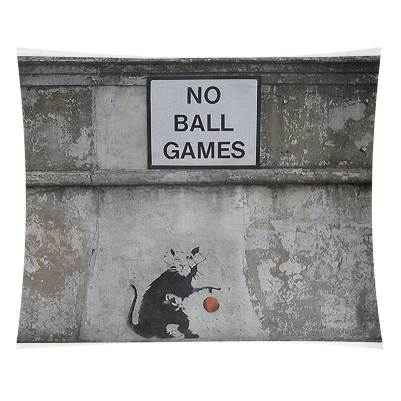 Tapisserie de rat jeux de balle en polyester, H 51 po x l 60 po P 1 po