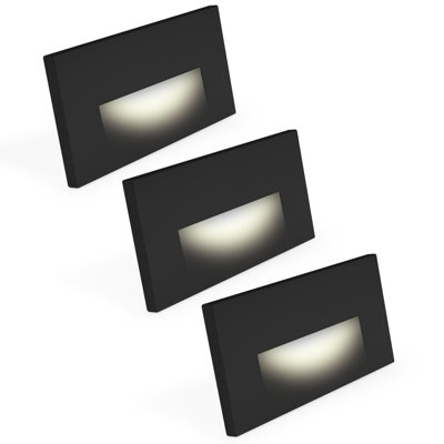 Éclairage de marches à DEL Luxrit, 5CCT, 3W, 150LM, faisceau 90 °, intensité variable, 120V, couvercle de plaque interchangeable, éclairage intérieur / extérieur, paquet de 3