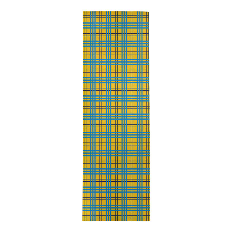 Tapis jaune à carreaux, Tapis de couloir 2 pi 6 po x 8 pi