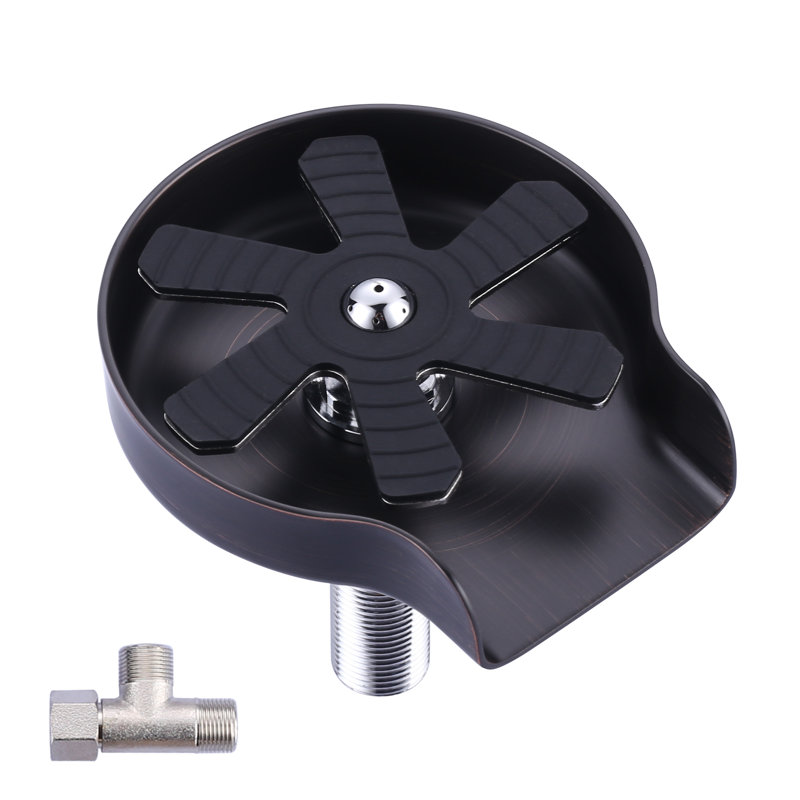 Laveur de bouteilles en verre pour lavabo, Bronze huilé