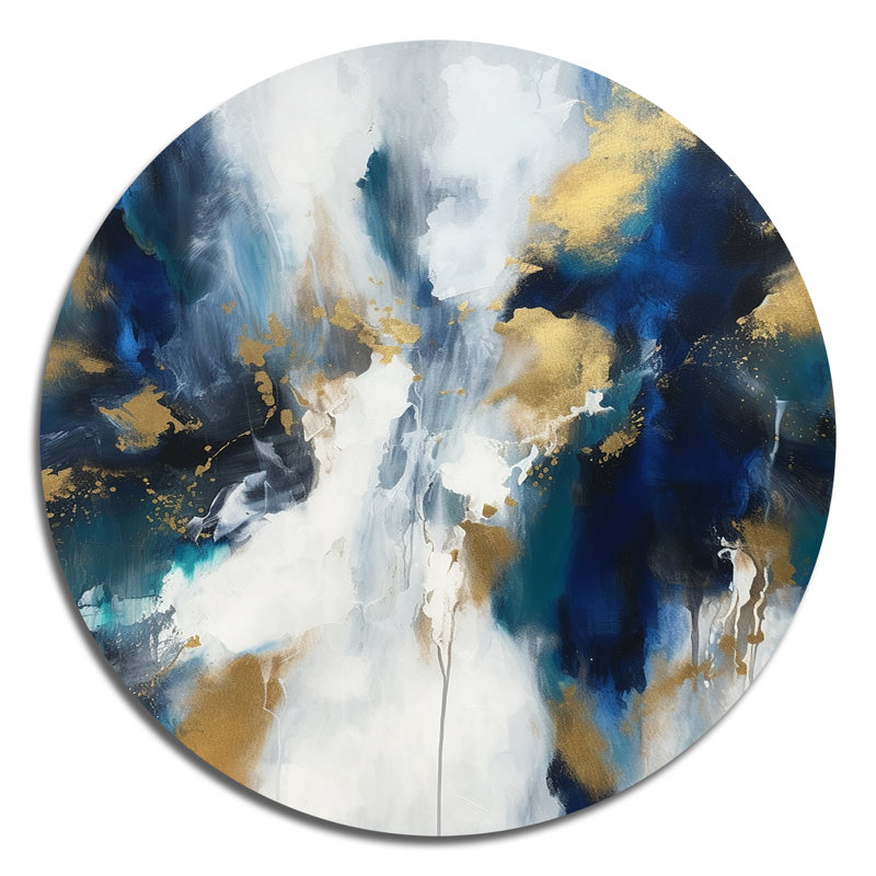 Maxfield - Art abstrait rond en métal, H 16 po x l 16 po x P 1 po
