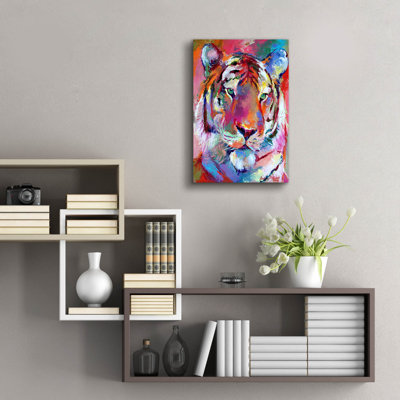 Art mural épique «Tiger 4» par Richard Wallich, verre acrylique
