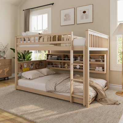Bellamy Convertible Bunk Bed With Storage Headboard And Pegboard