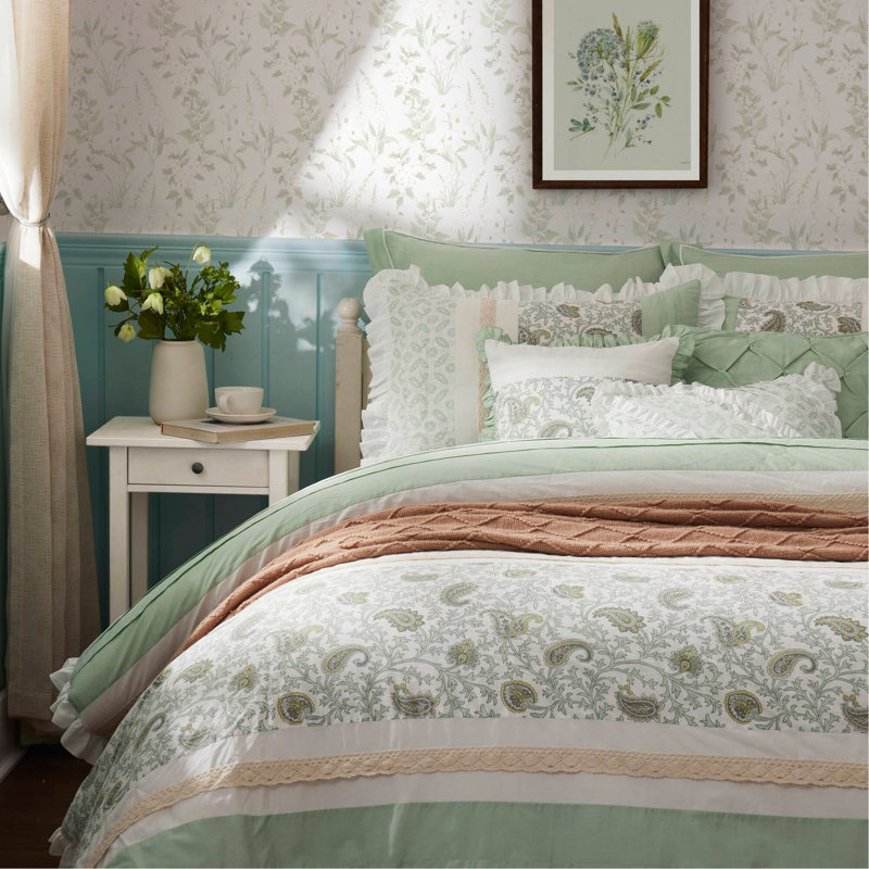Ensemble d'édredon 9 pièces en percale de coton