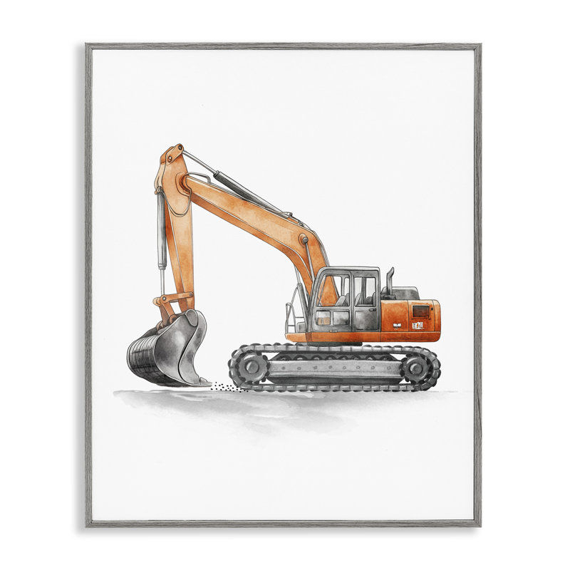 Giclée encadrée de camions de travail, conception par Christine Simpson Art, Estampe numérique Farmhouse, H 14 po x l 11 po
