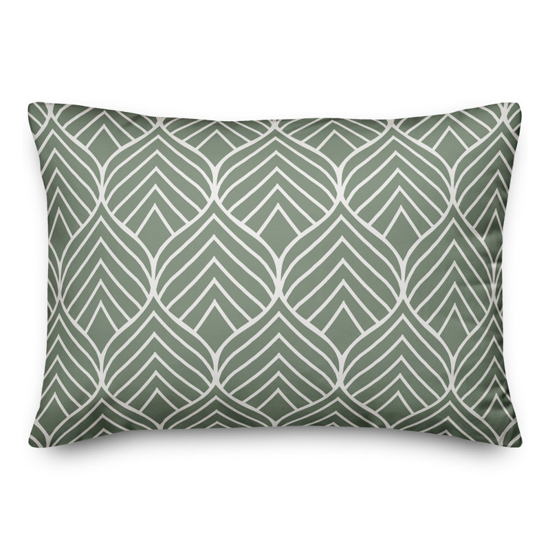 Abstract Outdoor Throw Pillow, Green