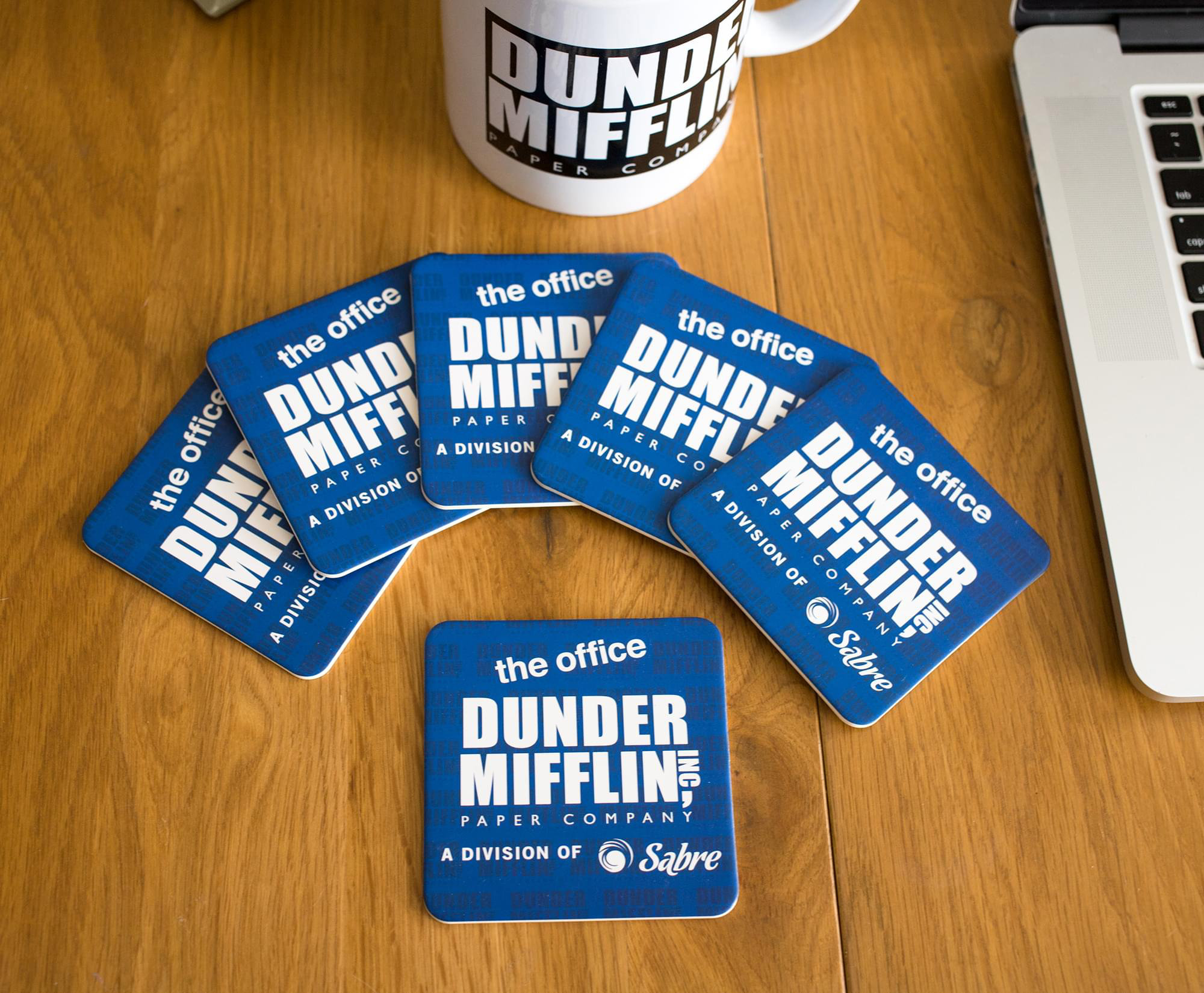 The Office Dunder Mifflin Logo Paper Drink Coasters Set of 6