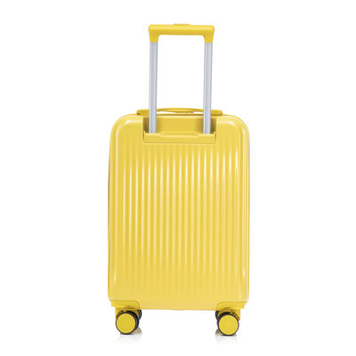 Ensemble de 2 valises rigides jaunes en ABS avec étui à cosmétiques 14 po et porte-bagage à main 20 po