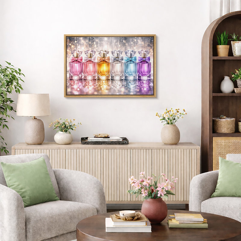 Perfume Bottle Art, impression de parfum de luxe, impression encadrée sur toile, impression sur toile, Cadre naturel