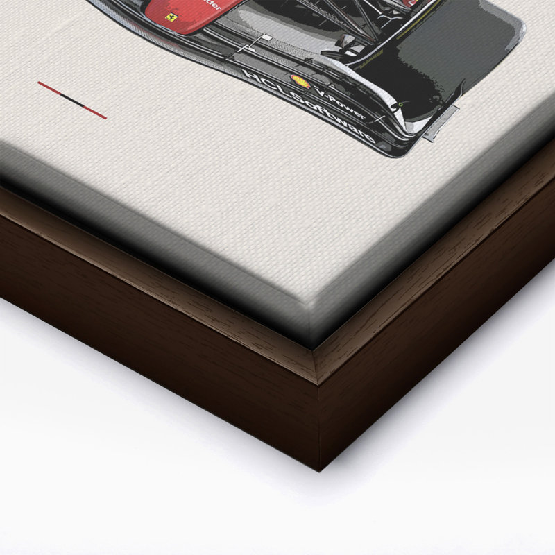 Voiture de course n ° 5, Canvas, 24"H x 32"W, Brown Framed