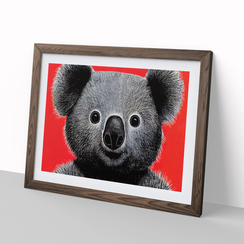 Select Koala Bear - Framed Print, 46cm H x 64cm W x 2cm D, Walnut