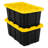 Sterilite 17 Gallon Industrial Stackable Storage Tote Lidded Containers, 6 Pack