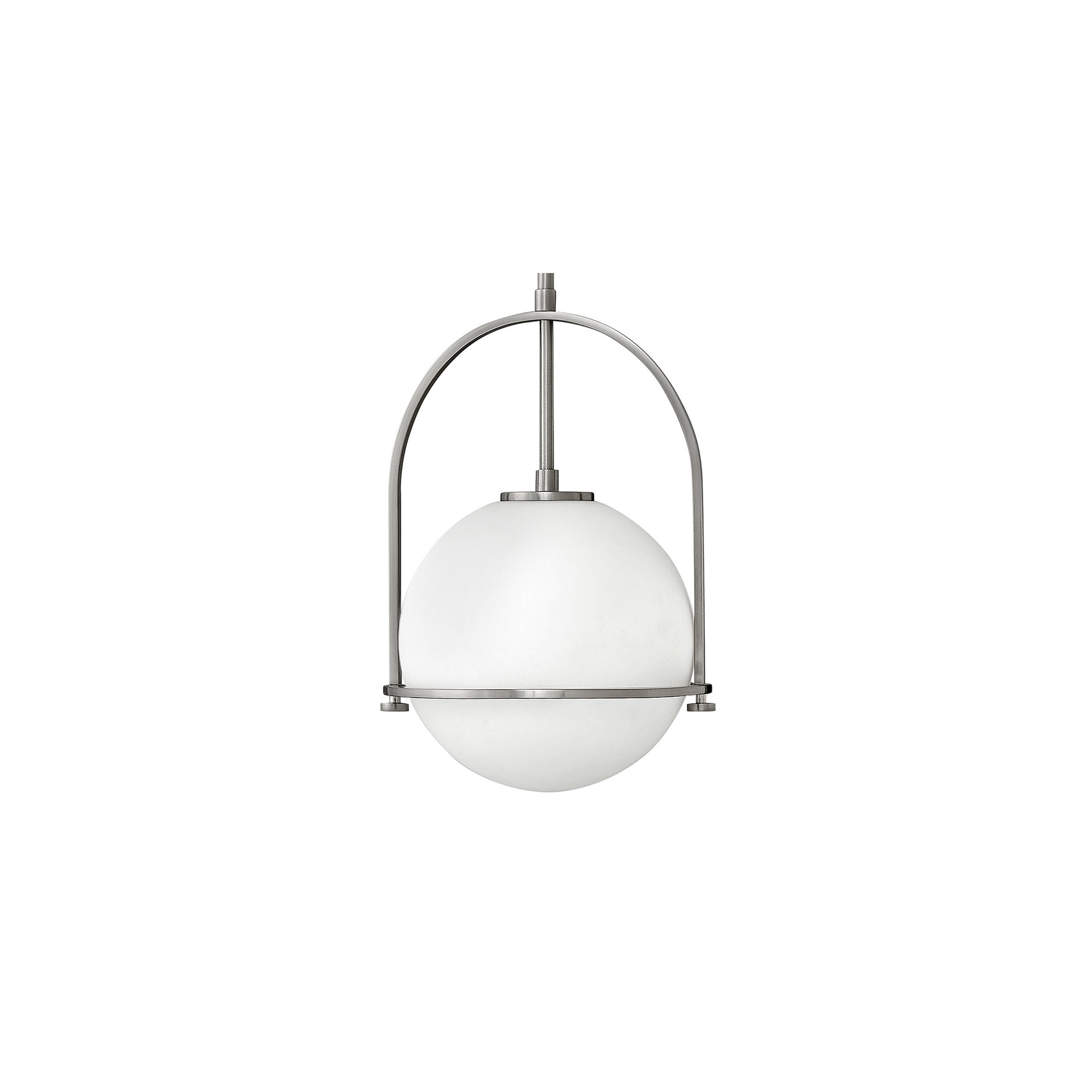 Arie Single Light Pendant w/ Globe Shade, Brushed Nickel, 17" H x 11.5" W x 11.5" D