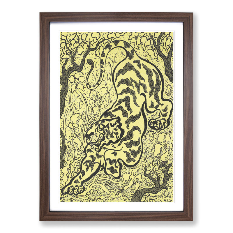 The Tiger by Paul Ranson - Picture Frame Painting, 48cm H x 36cm W x 2cm D, Walnut Framed