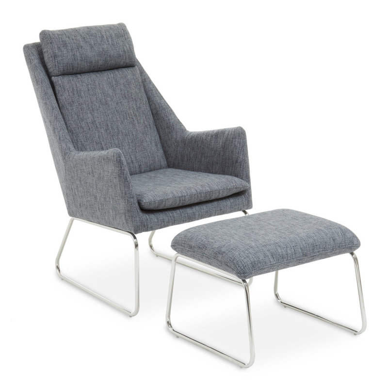 Waynesburg Upholstered Armchair with Footstool