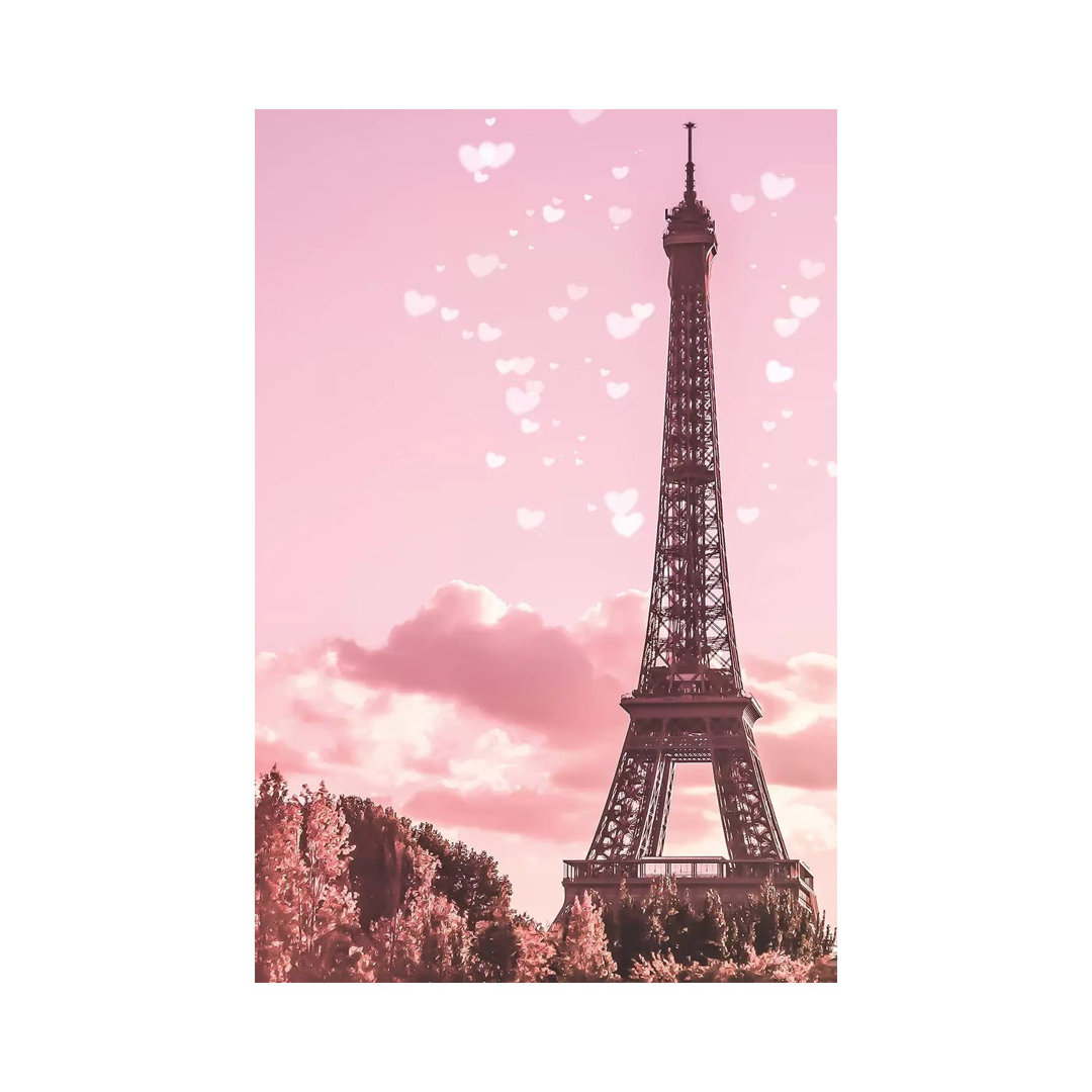 Pink Eiffel Tower - Wrapped Canvas Gallery-Wrapped Canvas Giclée