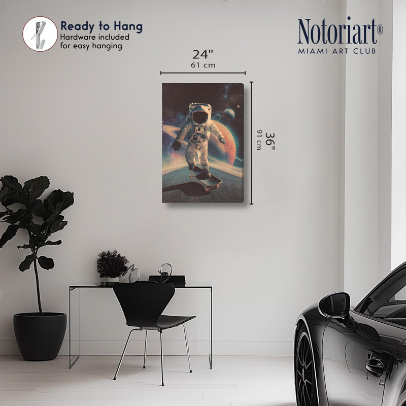 «Space Road», impression rétro sur toile par Notoriart, H 24 po x l 36 po, Toile tendue avec châssis