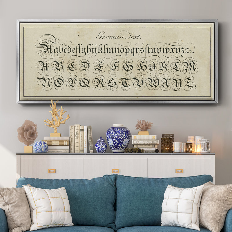 Manuscript Sampler I- Framed Canvas, 20" H x 50" W