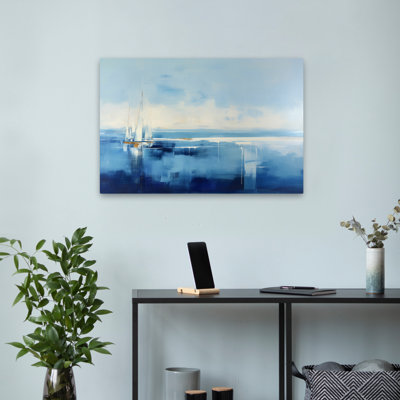 Aqua Sonata II - Abstract Land And Seascape Abstract Oil Painting Seascape Art