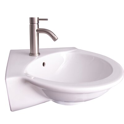 Evolution Vitreous China Corner Bathroom Sink with Overflow -  Barclay, 4-231WH