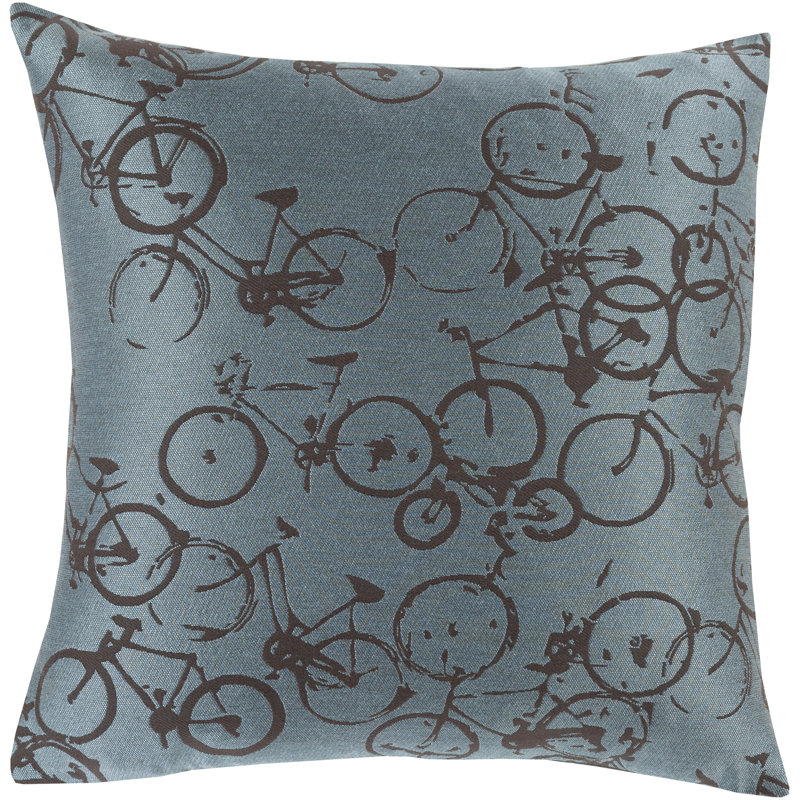  Coussin vélo, Bleu ciel / gris ombre, Duvet, 18 po x 18 po