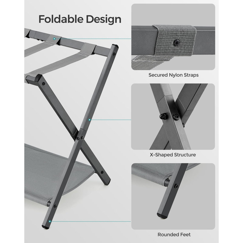 Luggage Rack, Foldable, Steel, PA Plastic, Oxford Fabric
