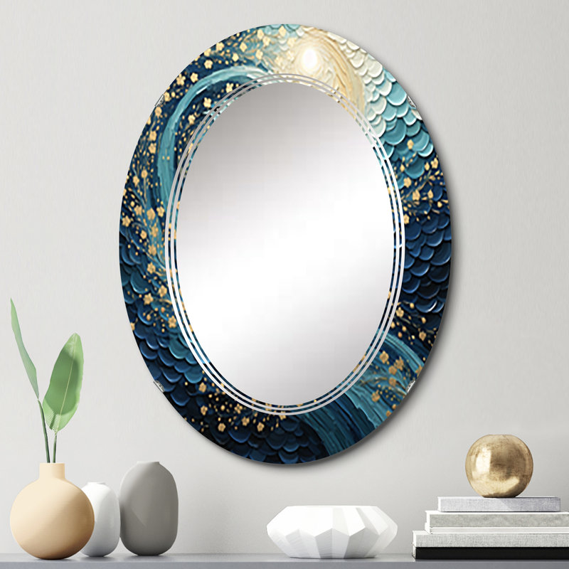Aristophane - Miroir mural pointillisme ovale, 30 po x 20 po