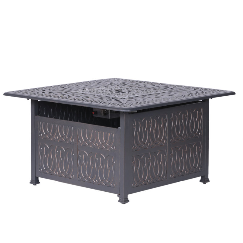 Table foyer d'extérieur au gaz propane en aluminium thermolaqué Kaneidra