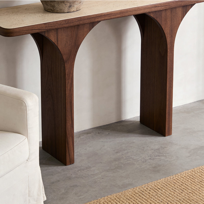 Console en pierre frittée de style italien, 33.4" H x 55" W x 13.7" D