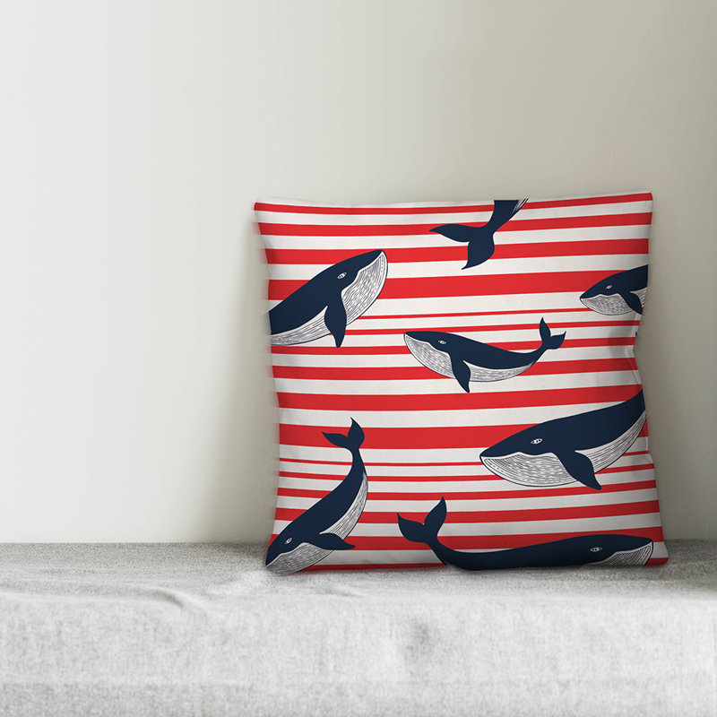 Striped Throw Pillow, Polyester/Polyfill, 18" x 18"