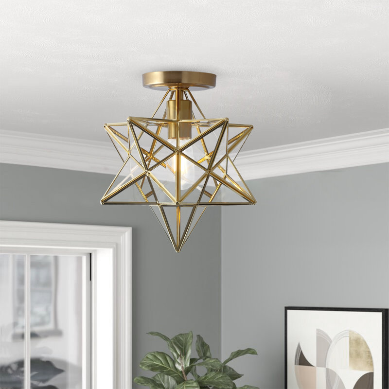 Clear Glass Semi Flush Mount