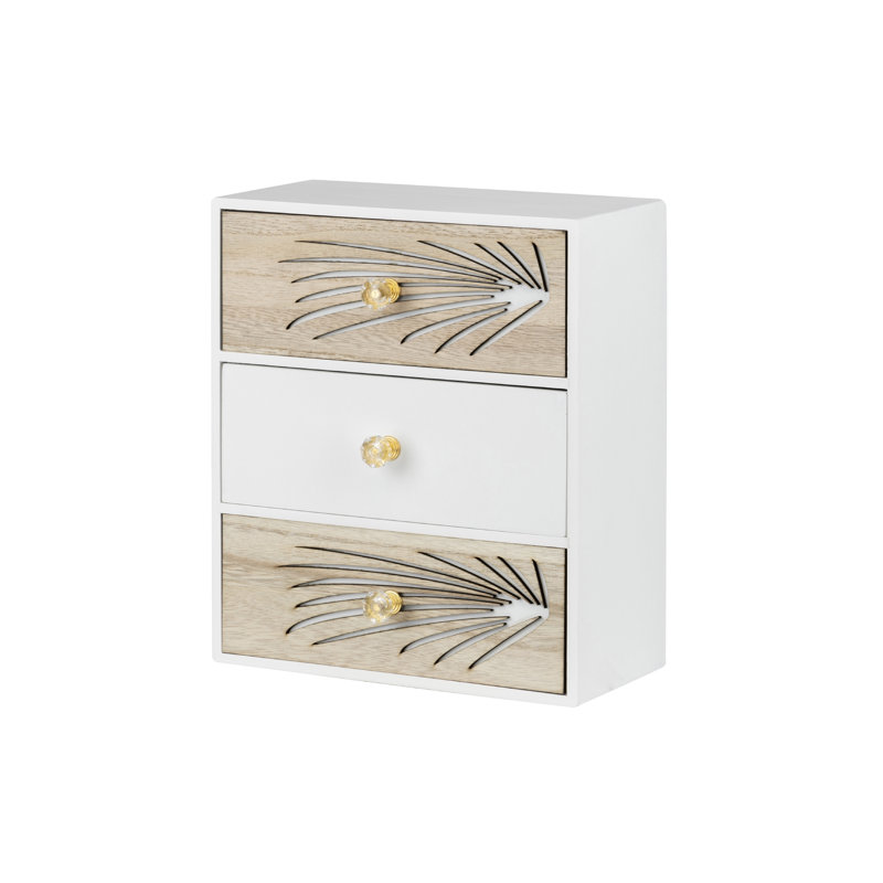 Carving Jewellery Box, White/Natural