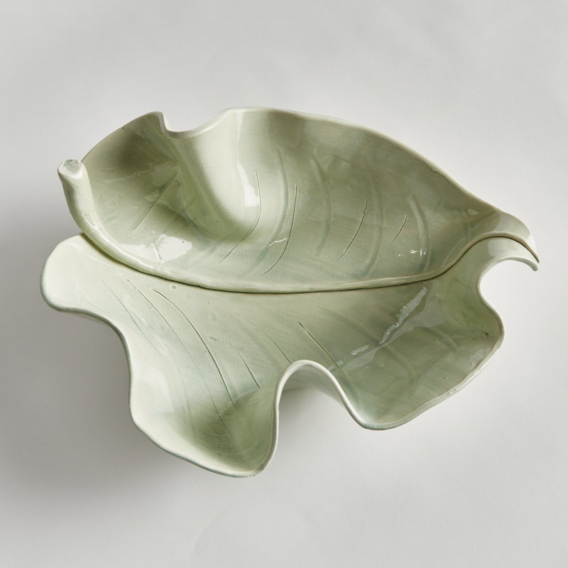 Villa Ceramic Decorative Tray, Small, Green