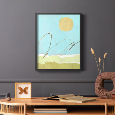 «Green and Gold Pcied Landscape II», reproduction encadrée - bois massif