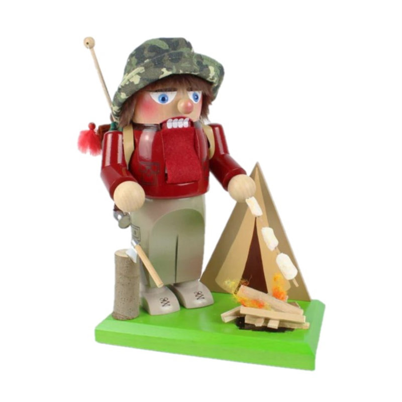 Steinbach Wooden Chubby Nutcracker Christmas Decoration From Germany, Chubby Camper, 10.5"