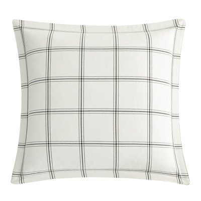 Windowpane Black/Hunter Green/White Polyester Piece Sham