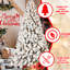 Arbre de Noël enneigé 5 pi enneigé avec 200 lumières blanches chaudes, 551 pointes, dépliage automatique et support en métal pour un look des Fêtes, stable-734810535