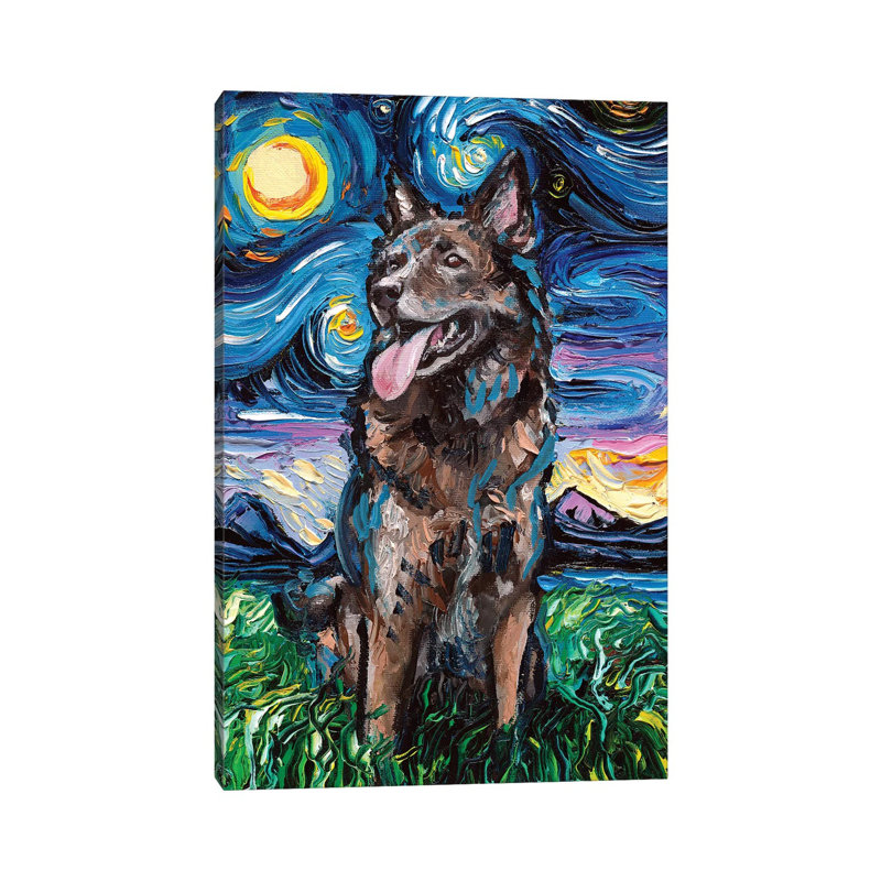 Shepherd Night by Aja Trier - Wrapped Canvas Print, 20.32 cm H x 30.48 cm W