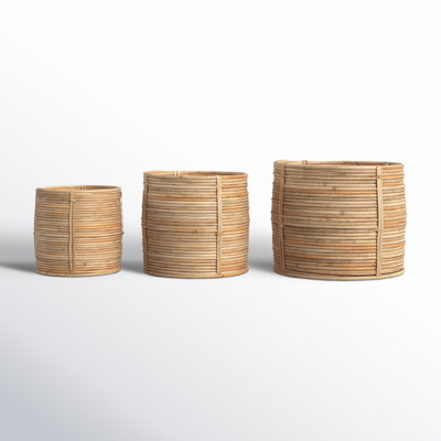 Kamal Handmade Rattan Decorative Basket - Set of 3