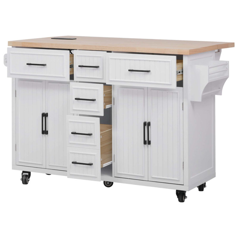 56.5'' Kitchen Island With Drop Leaf
