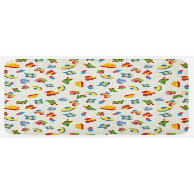 Modern & Contemporary Solid Color Synthetic Kitchen Mat
