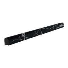 Nero Marquina 0.5"" x 12"" Polished Marble Pencil Liner Tile Trim in Black -  Stone & Tile Shoppe, SSHLNEW6006